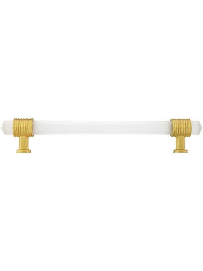 Alternate View of Chrysalis Frosted Glass Pull - 6 5/16-Inch Center-to-Center .