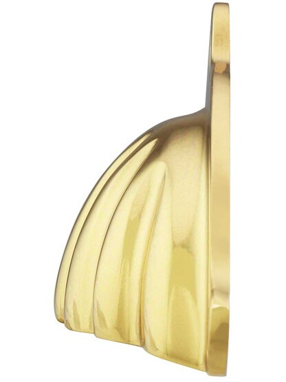 Alternate View of 4 inch Scalloped Brass Bin Pull