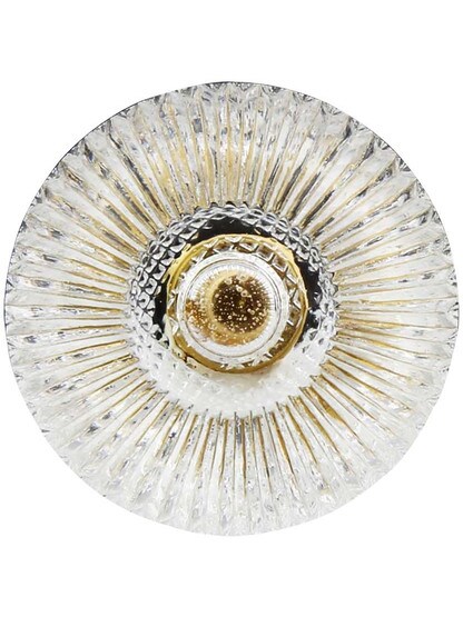 Alternate View 2 of Fluted Round Crystal Knob with Solid Brass Base.