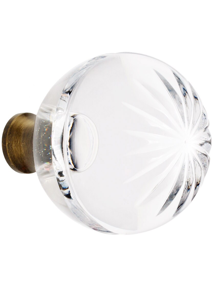 Antique Brass Crystal Knob Finish 