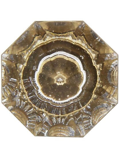 Alternate View 2 of Small Octagonal Crystal Knob with Solid Brass Base.
