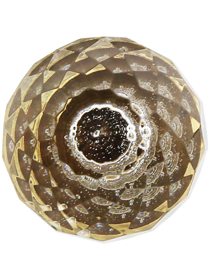 Alternate View 2 of Large Lead-Free Faceted Crystal Globe Knob with Solid Brass Base.