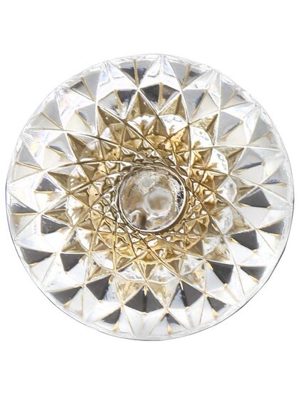 Alternate View 2 of German Crystal Round Etched Knob With Solid Brass Base.