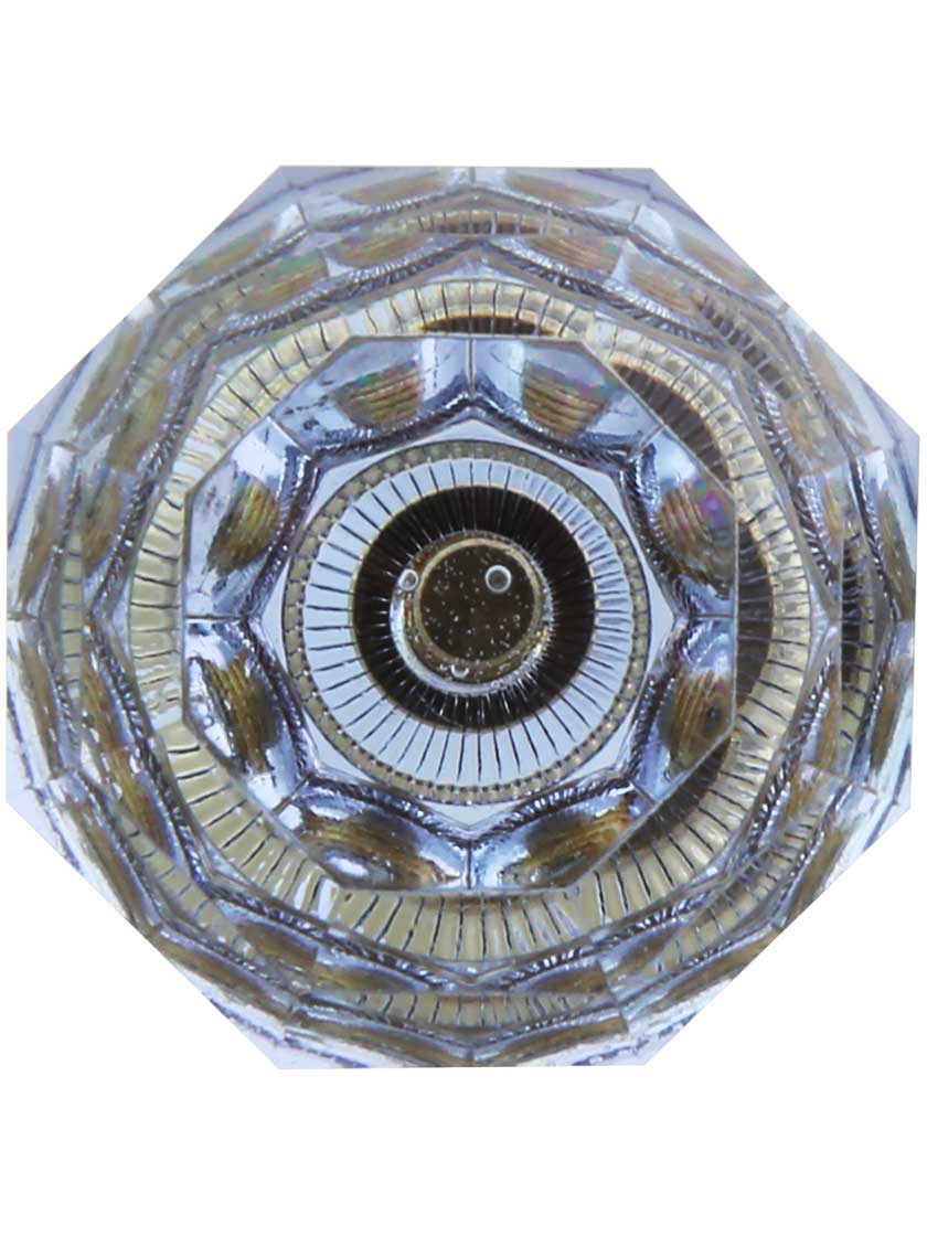 Alternate View 2 of Blue to Lavender Lead-Free Octagonal Crystal Knob with Solid Brass Base.