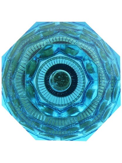 Alternate View 2 of Aqua Octagonal Crystal Knob with Solid Brass Base.