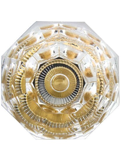 Alternate View 2 of German Crystal Octagonal Knob With Solid Brass Base.
