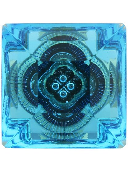 Alternate View 2 of Aqua Square Crystal Knob with Solid Brass Base.