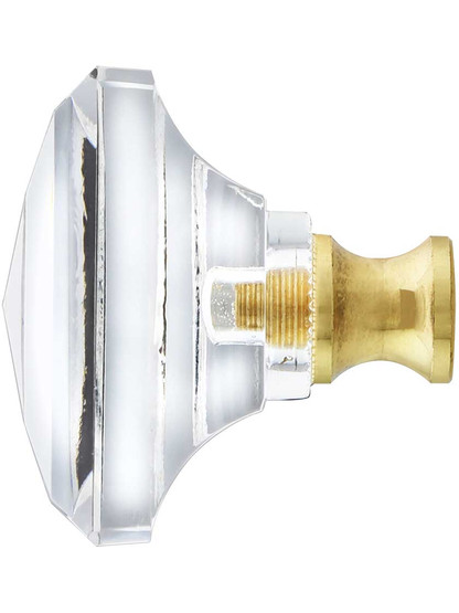 Alternate View of Lead Free German Crystal Rectangular Knob With Solid Brass Base.