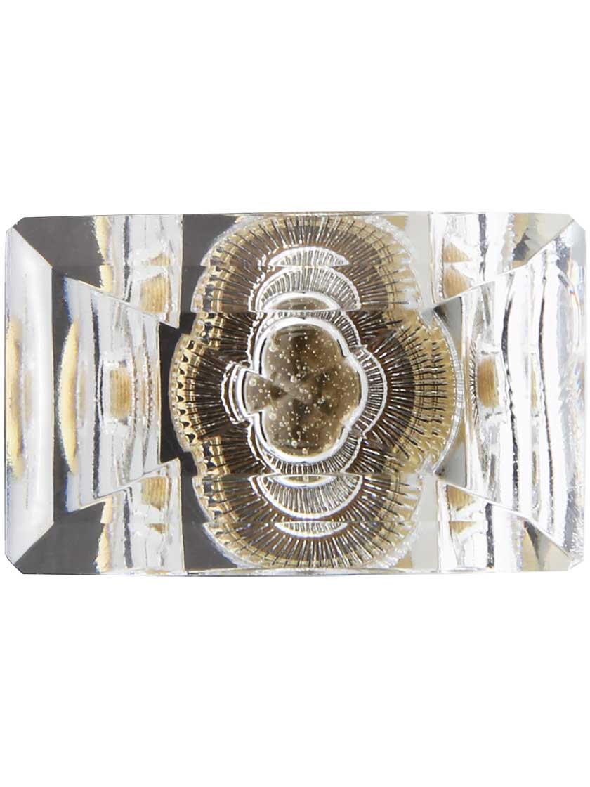 Alternate View 2 of Lead Free German Crystal Rectangular Knob With Solid Brass Base.