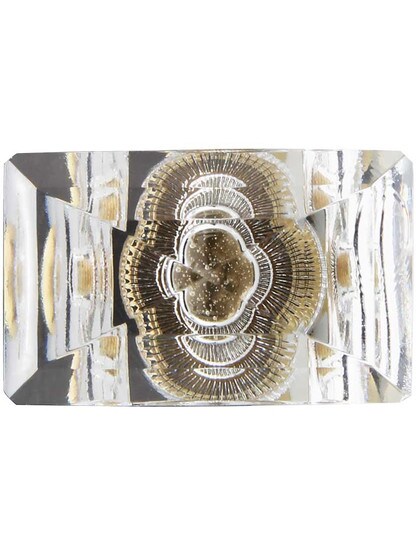 Alternate View 2 of Lead Free German Crystal Rectangular Knob With Solid Brass Base.