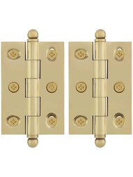Pair of Ball Tip Cabinet Hinges - 2 1/2 x 1 3/4-Inch