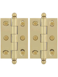 Pair of Ball Tip Cabinet Hinges - 2 1/2 x 1 3/4-Inch