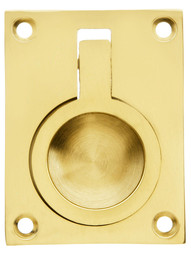 Solid Brass Flush Mount Ring Pull - 2 1/2-Inch x 1 7/8-Inch