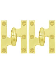 Pair of Premium Olive Knuckle Cabinet Hinges - 2 1/2" x 2"