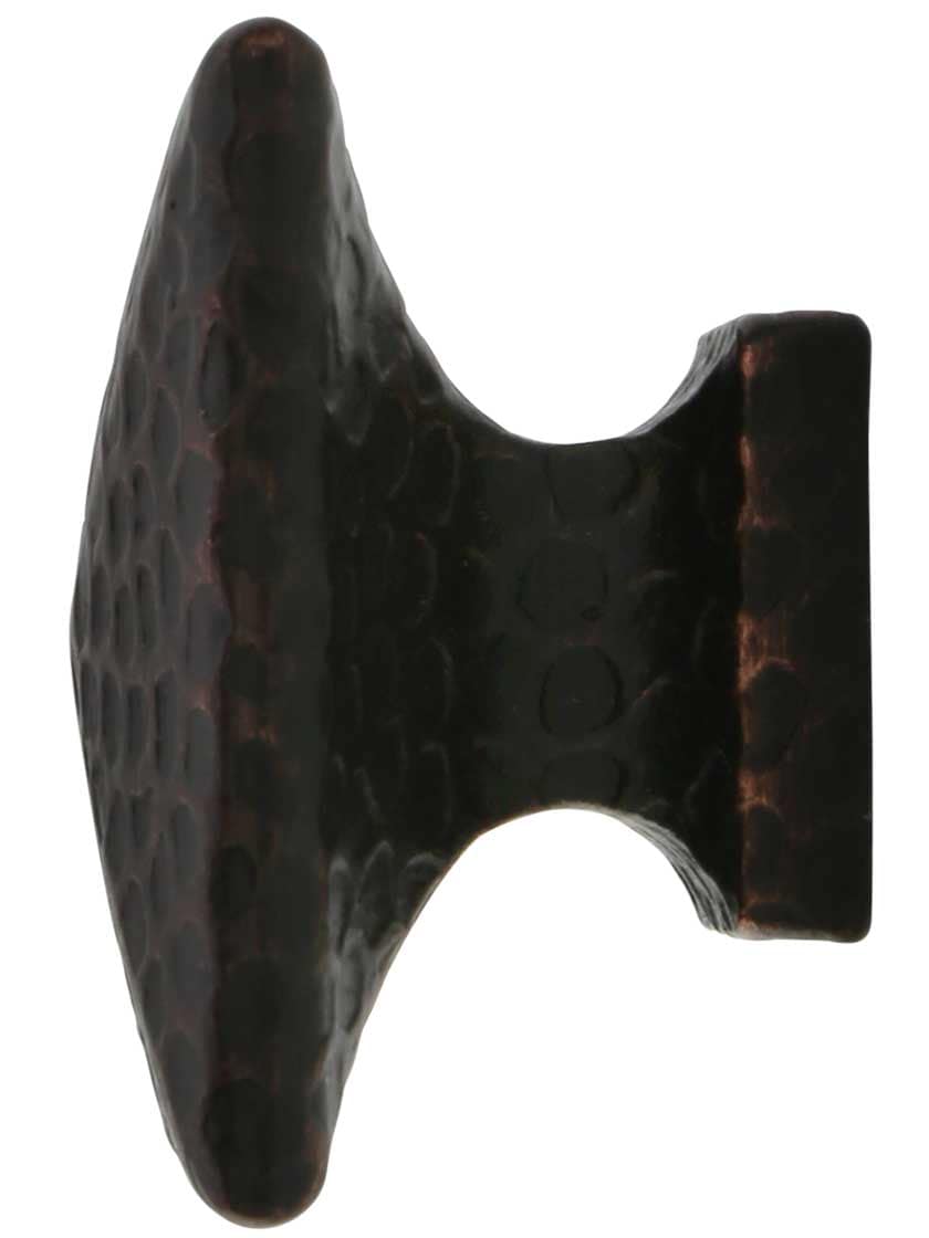 Alternate View of Hammered Surface Pyramid-Style Cabinet Knob - 13/4 inch Square.