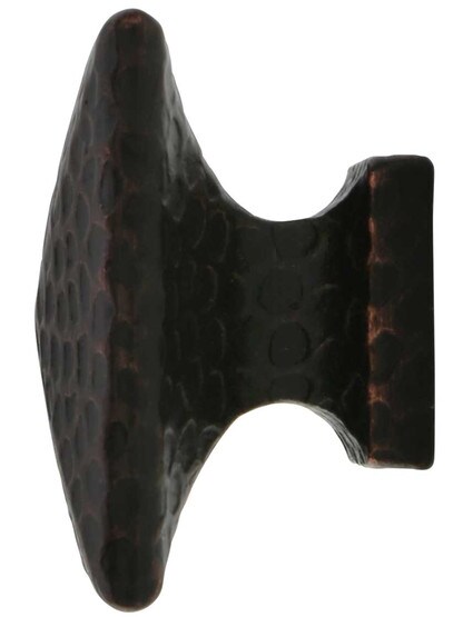 Alternate View of Hammered Surface Pyramid-Style Cabinet Knob - 13/4 inch Square.