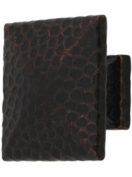 Hammered Surface Pyramid-Style Cabinet Knob - 13/4 inch Square.