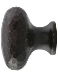 Alternate View of Hammered Surface Craftsman-Style Cabinet Knob - 1 3/4 inch Diameter.