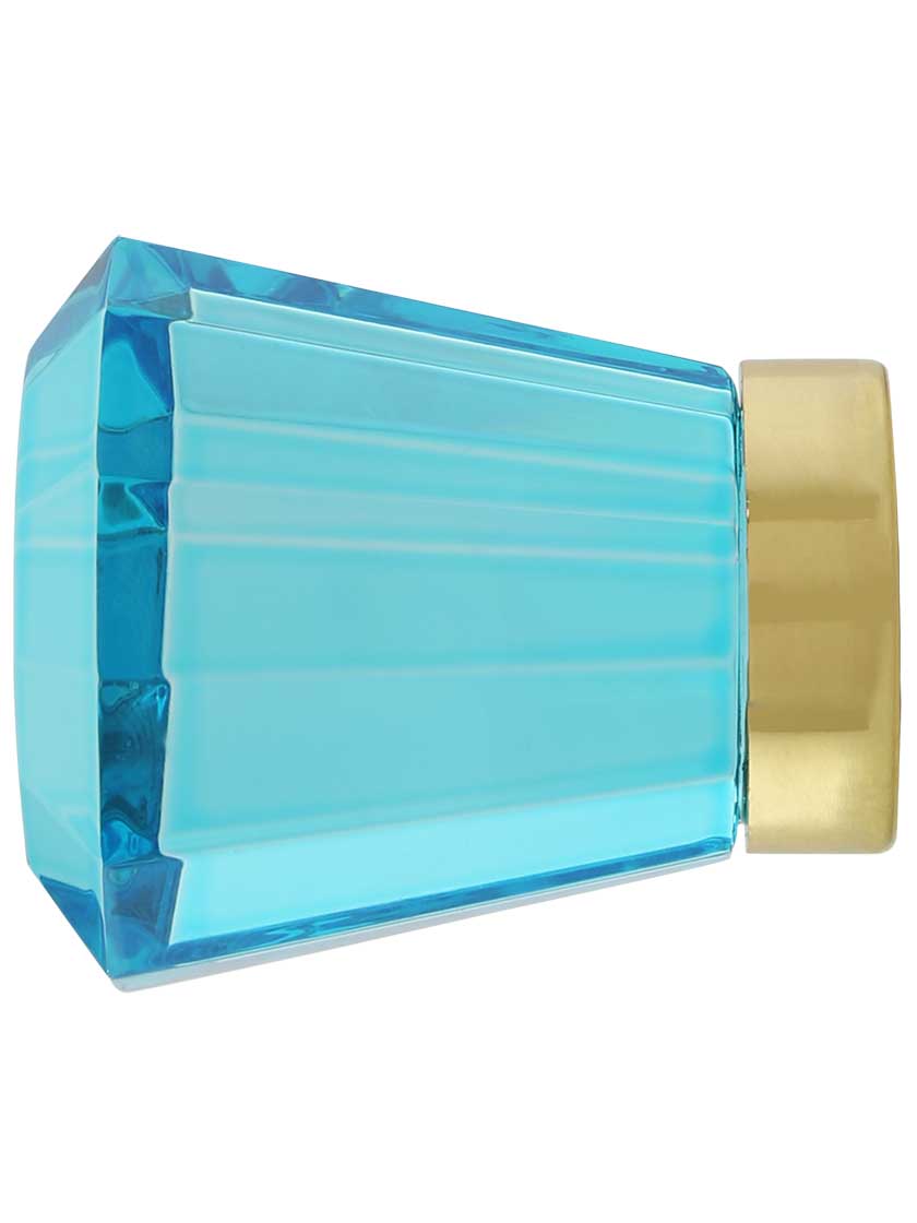 Brookmont Cyan Crystal Glass Cabinet Knob - 1-1/4" Diameter