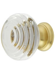 Deco Crystal-Glass Cabinet Knob - 1 1/4" Diameter