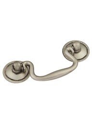 Manor House Swan-Neck Bail Pull with Roped Rosettes - 2-1/2" Center-to-Center