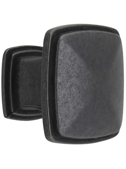 Milan Plain Cabinet Knob - 1 3/16 inch Square in Gunmetal.