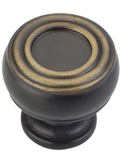 Alternate View of Bremen 2 Ringed Cabinet Knob - 1 3/16 inch Diameter.