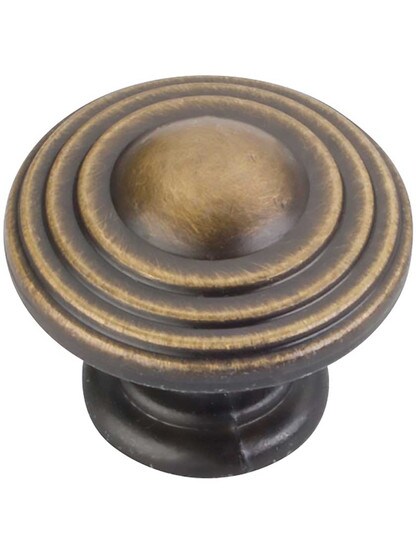 Alternate View of Bremen 2 Ringed Cabinet Knob - 1 1/4 inch Diameter.