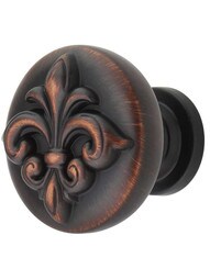 Lafayette Raised Fleur-De-Lis Cabinet Knob - 1 3/8" Diameter