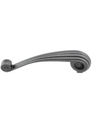 Lille Vertical Palm-Leaf Cabinet Pull - 3 3/4 inch Center-to-Center in Gunmetal.