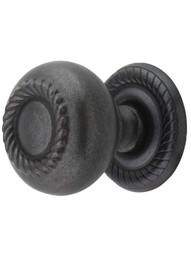 Rhodes Rope Detail Knob with Back Plate - 1 1/4 inch Diameter.