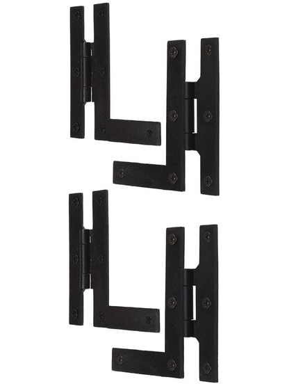 Alternate View of Set of H - L Style Cabinet Hinges - 3 inch H x 3 inch W .