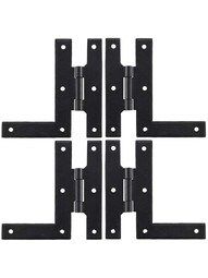 Set of H - L Style Cabinet Hinges - 4 inch H x 4 inch W.