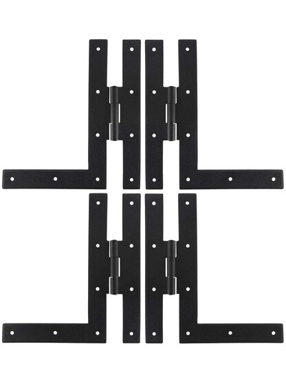 Set of H - L Style Cabinet Hinges - 7 inch H x 6 5/8 inch W.