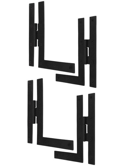 Alternate View of Set of H - L Style Cabinet Hinges - 7 inch H x 6 5/8 inch W.
