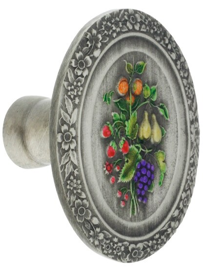 1 3/16 inch W X 1 3/8 inch H Fruit Bouquet Knob in Pewter.
