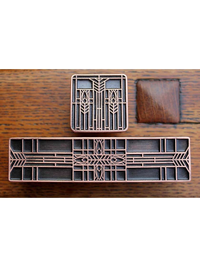 Alternate View of Prairie Tulips Cabinet Knob - 1 1/4 inch Square