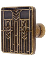 Prairie Tulips Cabinet Knob - 1 1/4" Square