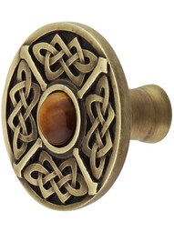 Celtic Jewel Knob Inset with Tiger Eye