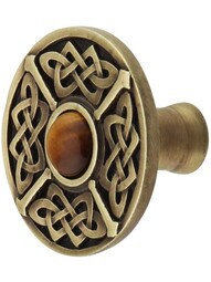 Celtic Jewel Knob Inset with Tiger Eye.