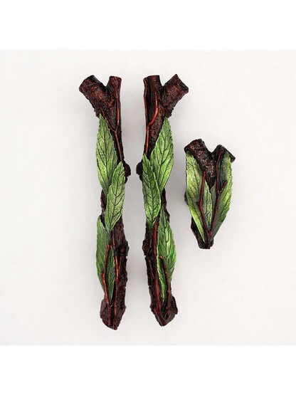 Alternate View of Leafy Twig Cabinet Knob.