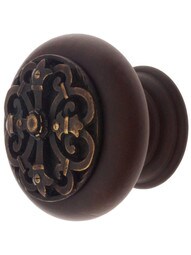 Hardwood Knob with Chateau Onlay - 1 1/2" Diameter