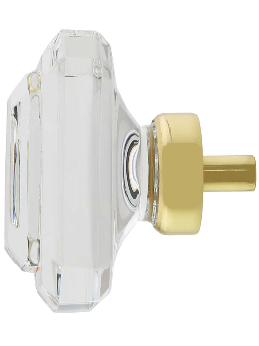 Alternate View of Large Baguette Lead-Free Crystal Cabinet Knob.