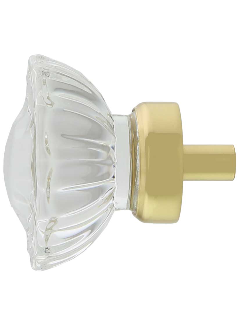 Alternate View of Fluted Lead-Free Crystal Cabinet Knob - 1 3/8 inch Diameter.