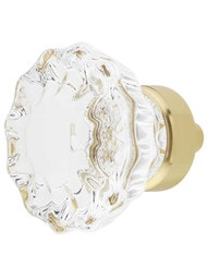 Fluted Lead-Free Crystal Cabinet Knob - 1 3/8" Diameter