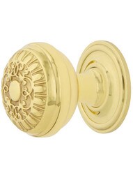 Egg and Dart Cabinet Knob - 1 3/8 inch Diameter with Classic Rosette.