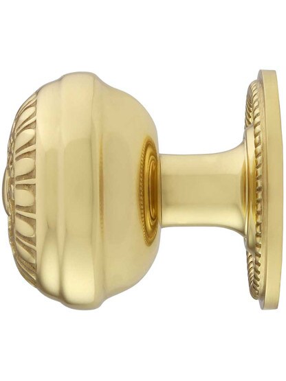 Alternate View of Egg and Dart Cabinet Knob - 1 3/8 inch Diameter with Rope Rosette.