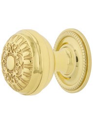 Egg & Dart Cabinet Knob - 1 3/8" Diameter with Rope Rosette