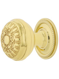 Egg and Dart Cabinet Knob - 1 3/8 inch Diameter with Rope Rosette.