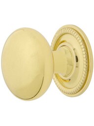 Classic Round Cabinet Knob - 1 3/8 inch Diameter with Rope Rosette.